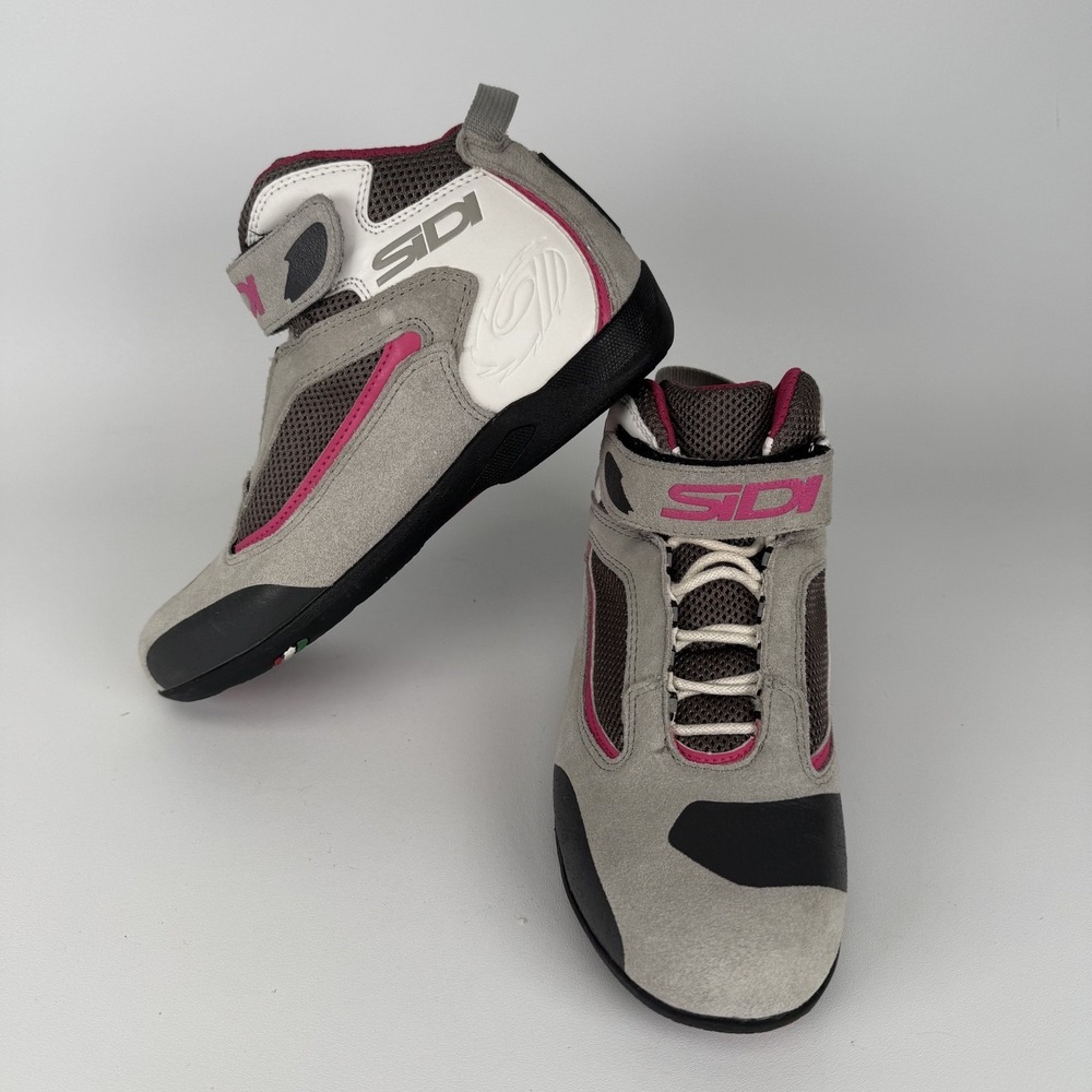 Sidi Gas‎ Lei Women's Motorcycle Riding Shoes Boots Gray Pink EUR38 /US 5.5